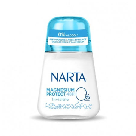 NARTA - Magnesium Protect 0% Invisible Déodorant 48h - roll-on de 50 ml Sonico.fr