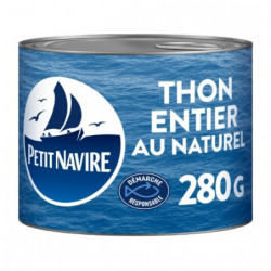 PETIT NAVIRE - Thon Entier au Naturel - boite de 280 g Sonico.fr