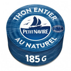 PETIT NAVIRE - Thon Entier au Naturel - boite de 185 g Sonico.fr