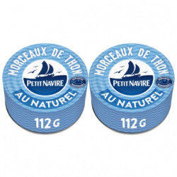 PETIT NAVIRE - Morceaux de Thon au Naturel - paquet de 2 boites de 112 g Sonico.fr