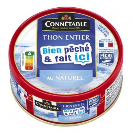 CONNETABLE - Thon entier au naturel - boîte de 112 g Sonico.fr
