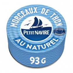 PETIT NAVIRE - Morceaux de Thon au Naturel - boite de 93 g Sonico.fr