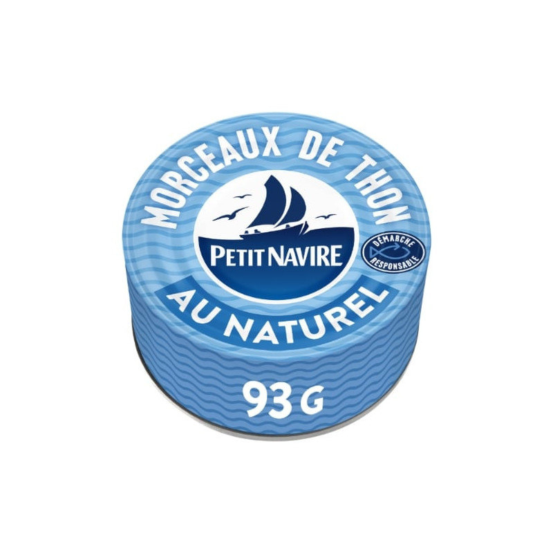 PETIT NAVIRE - Morceaux de Thon au Naturel - boite de 93 g Sonico.fr