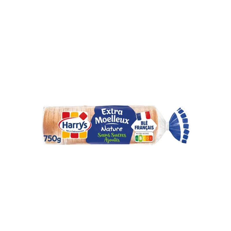 HARRYS - Extra Moelleux Nature Sans Sucres Ajoutés Pain De Mie - paquet de 750 g Sonico.fr