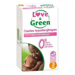 LOVE GREEN - Couches écologiques taille 3 (4-9 kg) paquet de 52 couches Sonico.fr