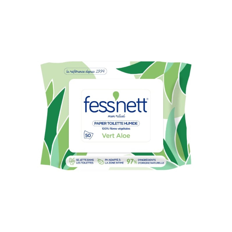 FESS NETT - Aloe Vera Papier toilette humide - paquet de 50 lingettes Sonico.fr