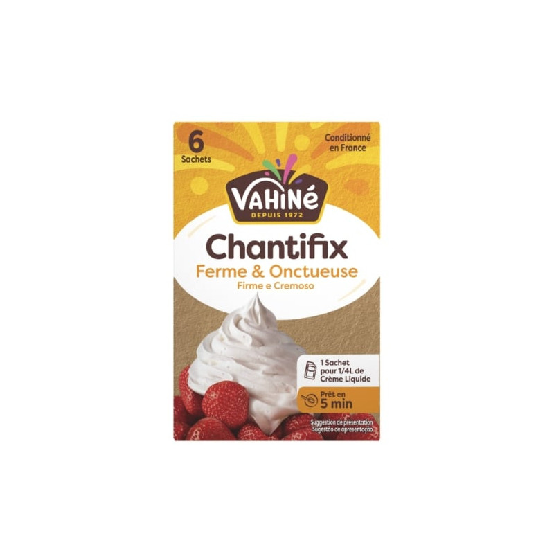 VAHINE - Chantifix ferme et onctueuse - paquet de 6 sachets de 6.5 g Sonico.fr