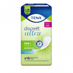 TENA - Discreet Ultra Normal Serviette Hygiènique Fines - paquet de 16 serviettes Sonico.fr