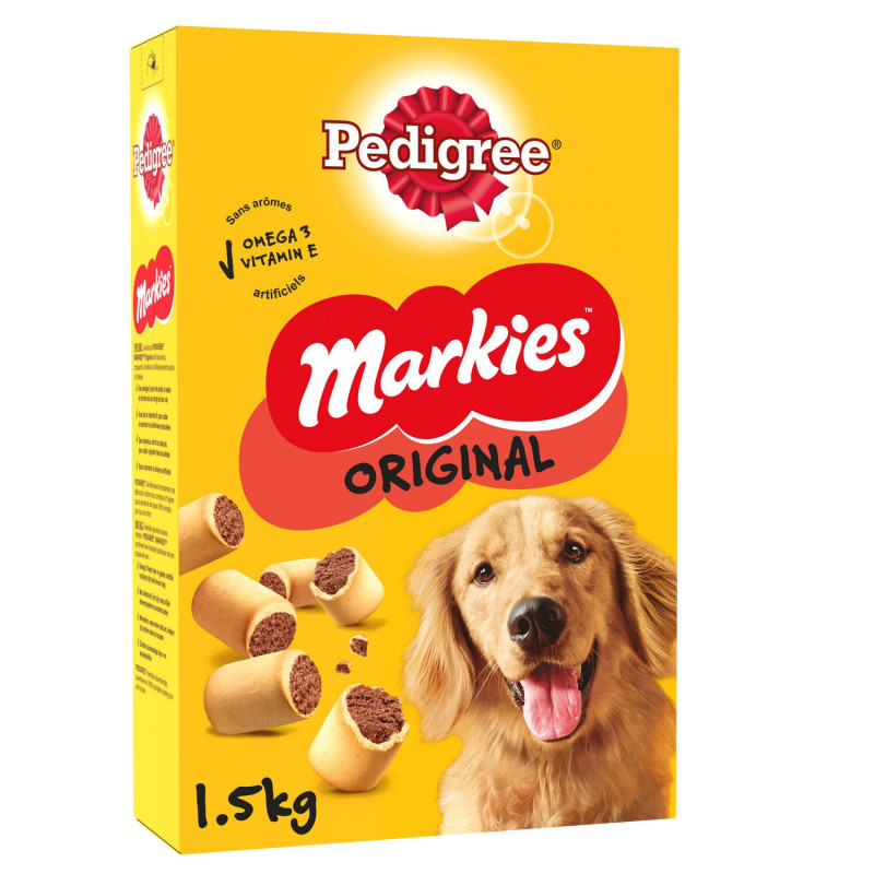 PEDIGREE - Markies Original Biscuits Fourrés pour Chien - paquet de 1,5 kg Sonico.fr