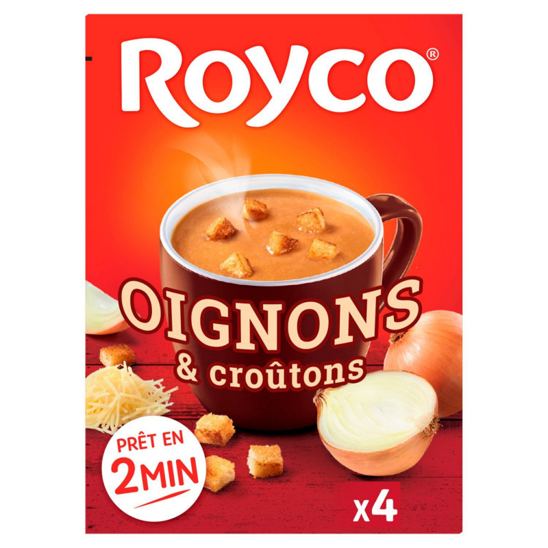 ROYCO - Soupe Minute Soup Gratinée Oignon Et Croûtons déshydratée - boite de 60 g Sonico.fr