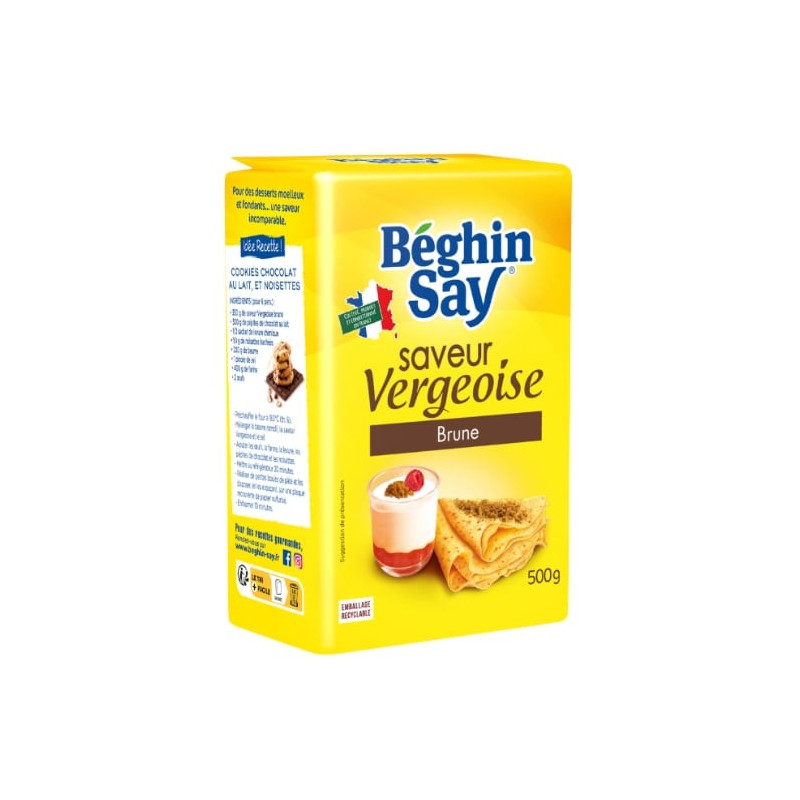 BEGHIN SAY - Sucre saveur Vergeoise brune - paquet de 500 g Sonico.fr