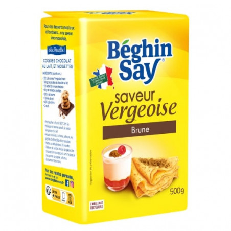 BEGHIN SAY - Sucre saveur Vergeoise brune - paquet de 500 g Sonico.fr