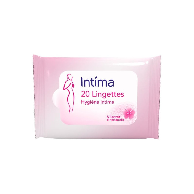 INTIMA - Lingettes intimes Usage Quotidien Hamamélis - paquet de 20 lingettes Sonico.fr