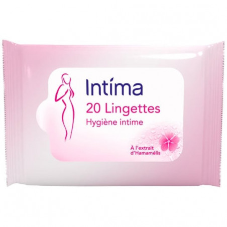INTIMA - Lingettes intimes Usage Quotidien Hamamélis - paquet de 20 lingettes Sonico.fr