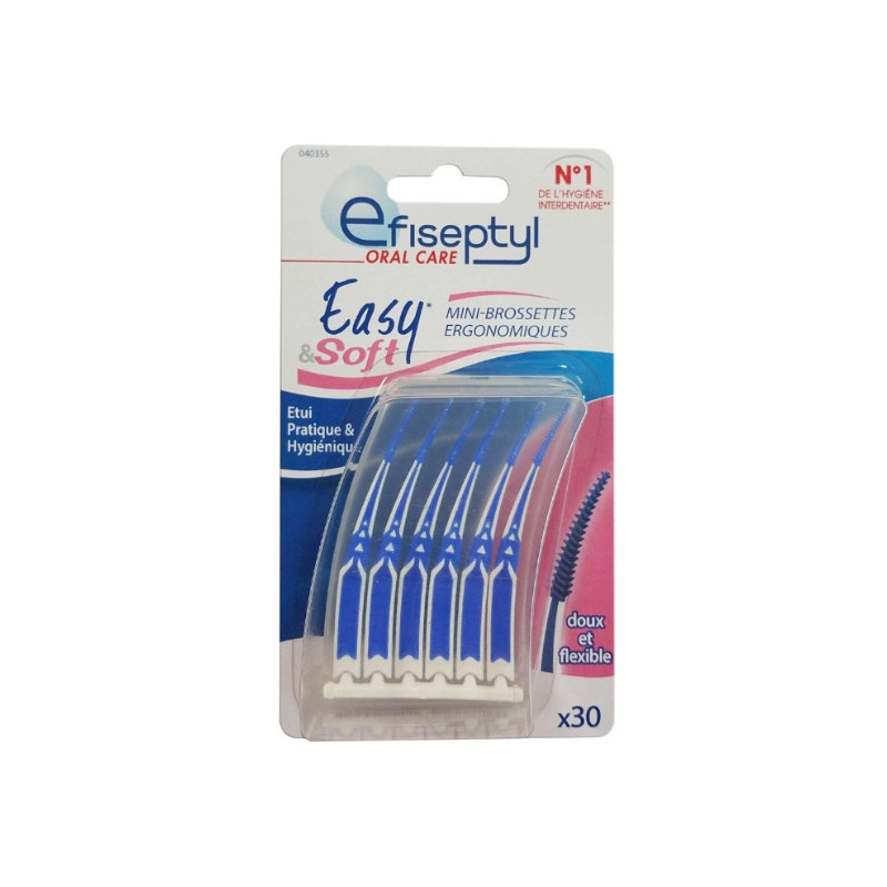 EFISEPTYL - Easy Soft brossettes gomme ergonomiques interdentaire - paquet de 30 brossettes Sonico.fr