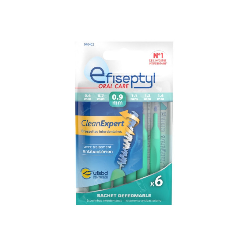 EFISEPTYL - Clean Expert 0.9 mm brossettes interdentaire - paquet de 6 brossettes Sonico.fr