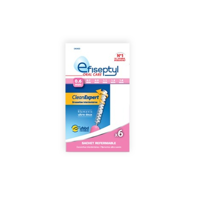 EFISEPTYL - Clean Expert 0.6 mm brossettes interdentaire - paquet de 6 brossettes Sonico.fr