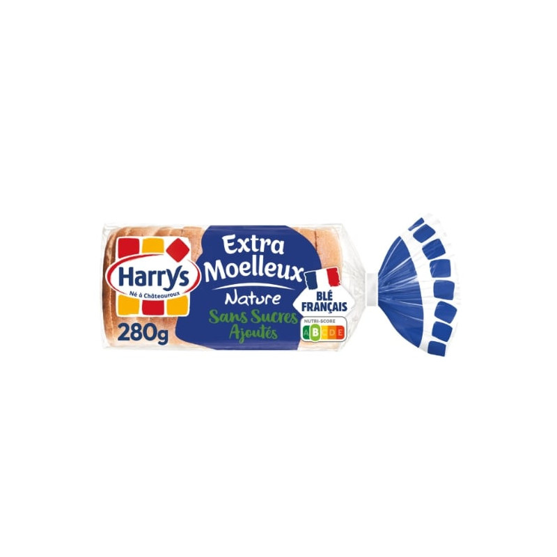 HARRYS - Extra Moelleux Nature Sans Sucres Ajoutés Pain De Mie - paquet de 280 g Sonico.fr