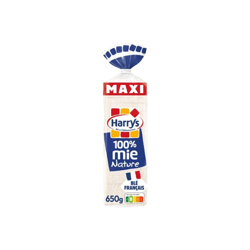 HARRYS - Pain de mie 100% mie nature sans croûte - paquet de 26 tranches - 650 g Sonico.fr