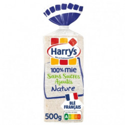 HARRYS - Pain de mie 100% mie nature sans croûte sans sucres ajoutés - paquet de 20 tranches - 500 g Sonico.fr