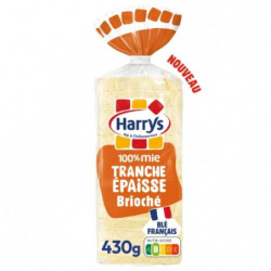 HARRYS - Pain de mie 100% mie Brioché Tranche Epaisse sans croûte - paquet de 15 tranches - 430 g Sonico.fr
