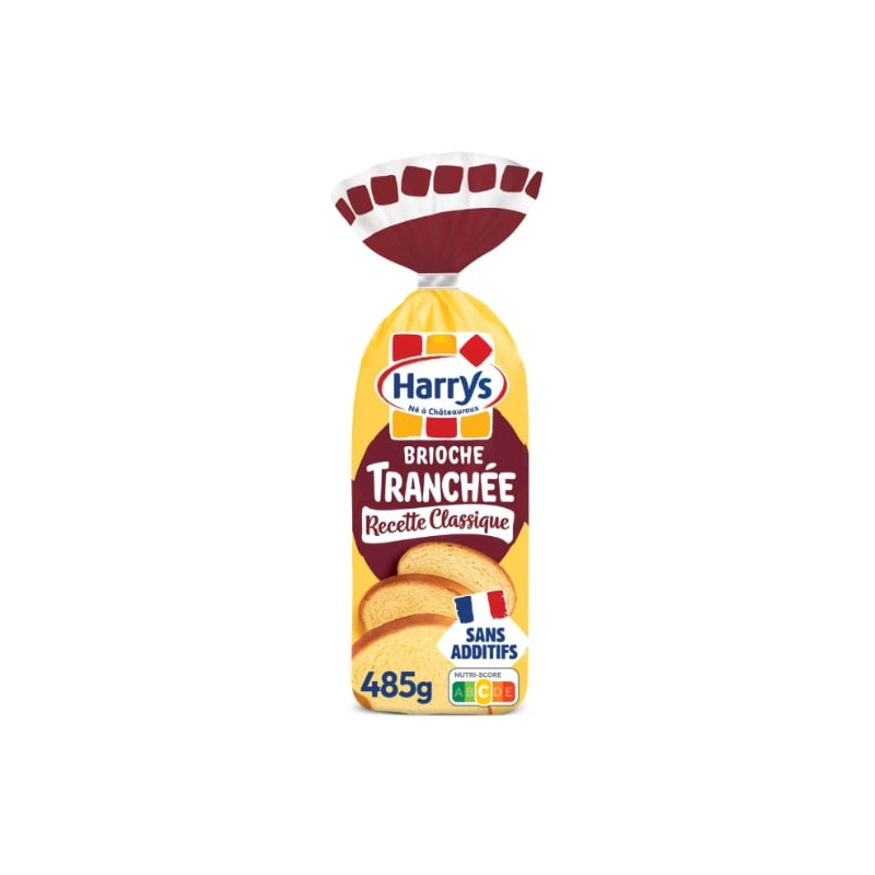 HARRYS - Brioche tranchée recette classique nature sans additifs - sachet de 485 g Sonico.fr