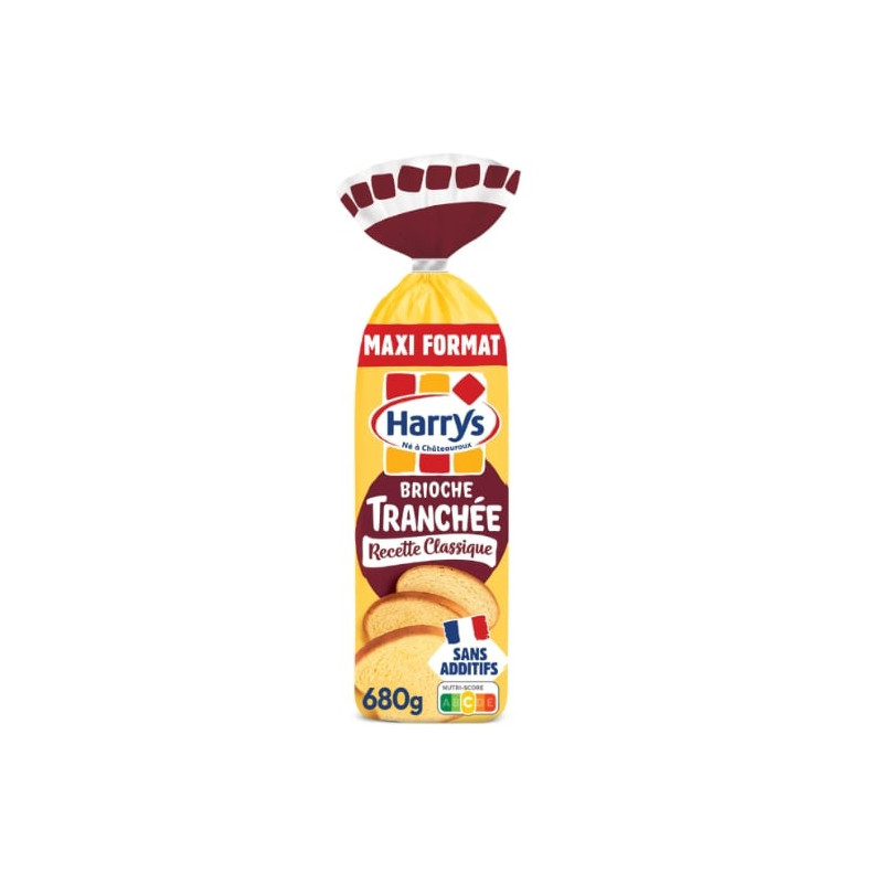 HARRYS - Brioche tranchée recette classique nature sans additifs - sachet de 680 g Sonico.fr