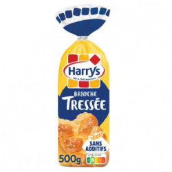 HARRYS - Brioche tressée nature au sucre perlé sans additifs - sachet de 500 g Sonico.fr