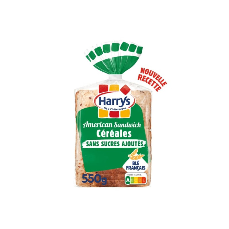 HARRYS - American Sandwich 7 céréales sans sucres ajoutés Pain De Mie - paquet de 550 g Sonico.fr
