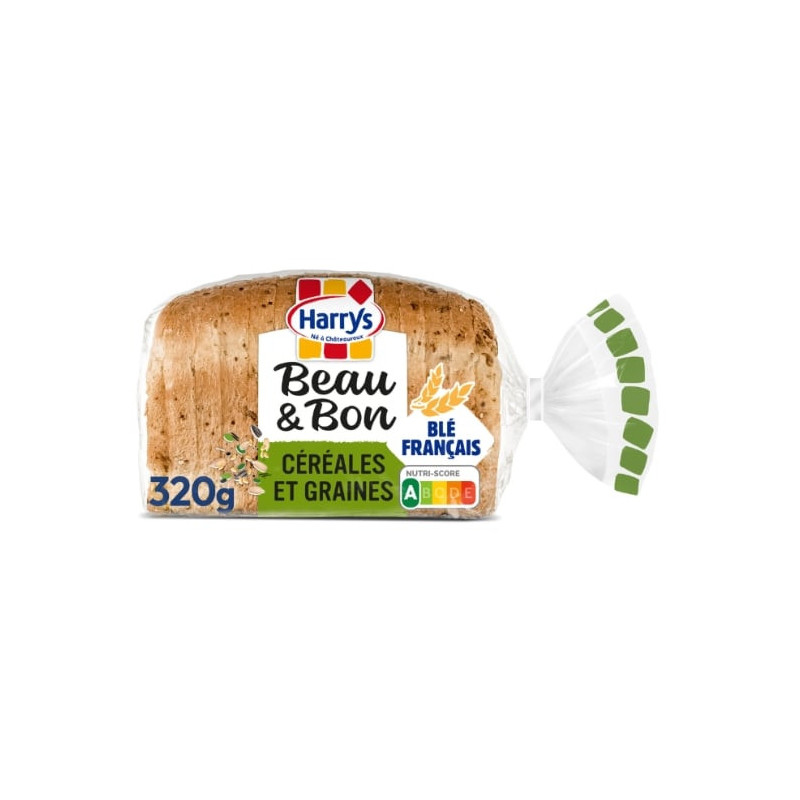 HARRYS - Beau & Bon Céréales et Graines Pain De Mie - paquet de 320 g Sonico.fr