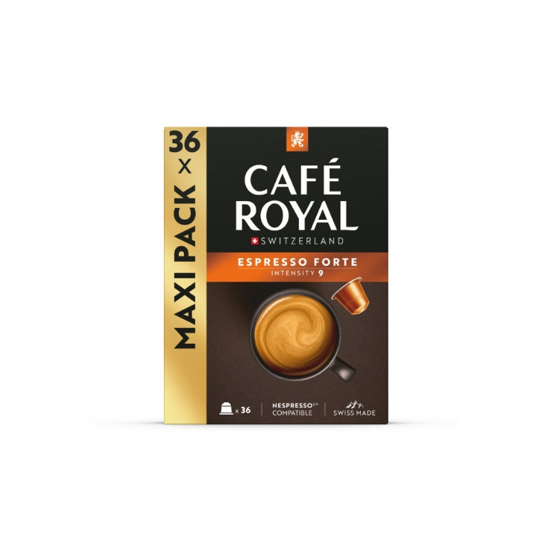 CAFE ROYAL - Espresso Forte Café capsules Compatibles Nespresso - boite de 36 capsules Sonico.fr