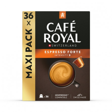 CAFE ROYAL - Espresso Forte Café capsules Compatibles Nespresso - boite de 36 capsules Sonico.fr