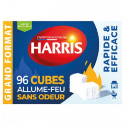 HARRIS - Allume-Feu Cube Sans odeur - boite de 96 cubes Sonico.fr
