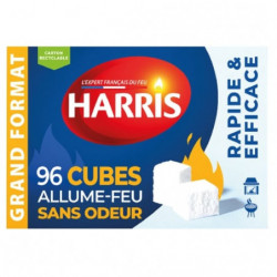 HARRIS - Allume-Feu Cube Sans odeur - boite de 96 cubes Sonico.fr