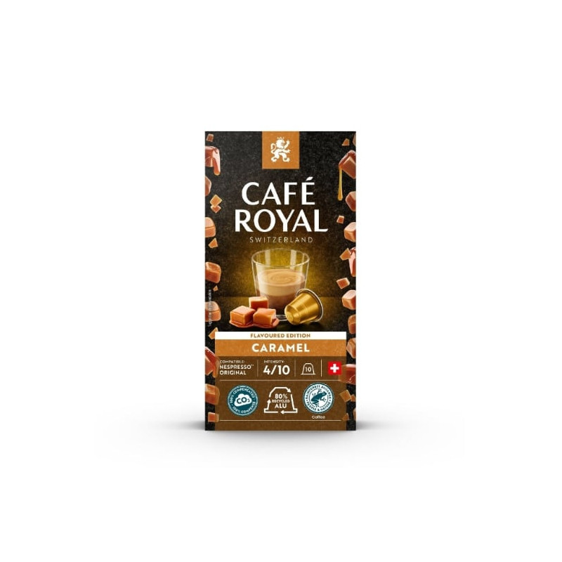 CAFE ROYAL - Caramel n°4 Café capsules Compatibles Nespresso - boite de 10 capsules Sonico.fr