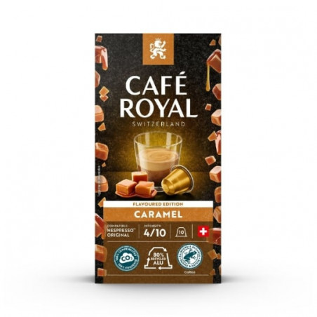 CAFE ROYAL - Caramel n°4 Café capsules Compatibles Nespresso - boite de 10 capsules Sonico.fr
