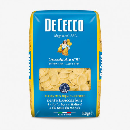 DE CECCO - Pâtes Orecchiette n° 91 - paquet de 500 g Sonico.fr