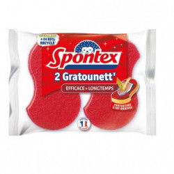 SPONTEX - Éponge Gratounett' Efficacité Longue Durée - blister de 2 Éponges  Sonico.fr