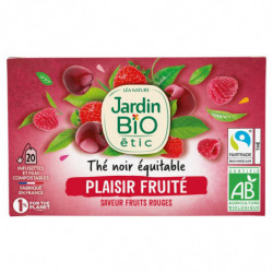 JARDIN BIO ETIC - Plaisir Fruité Thé noir saveur fruits rouges Bio - boîte de 20 sachets Sonico.fr