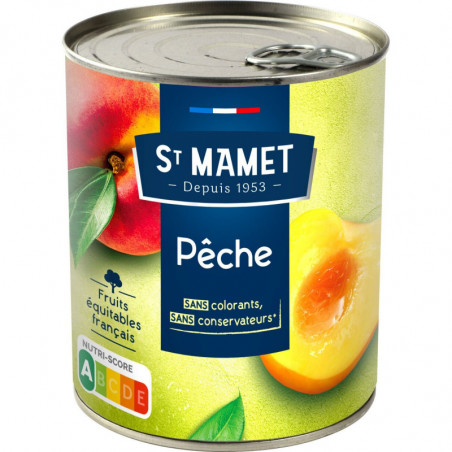 ST MAMET -  Pêches Au Sirop - boite de 475 g net égoutté Sonico.fr