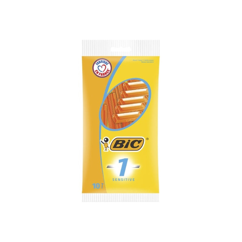BIC - Sensitive 1 lame Rasoirs jetable - sachet de 10 rasoirs Sonico.fr