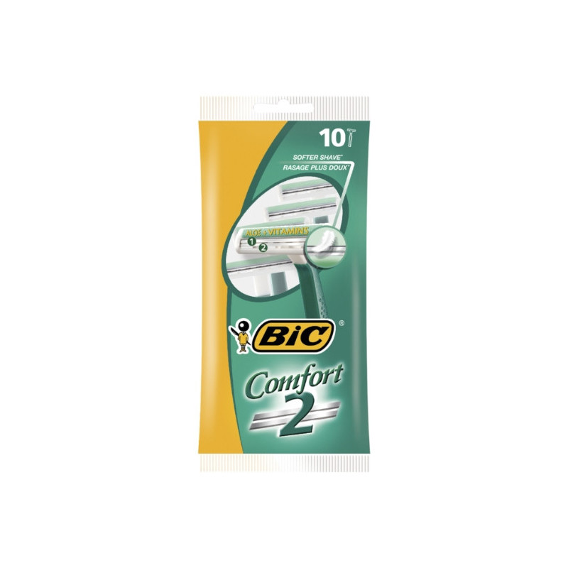 BIC - Comfort 2 lames Rasoirs jetable - sachet de 10 rasoirs Sonico.fr