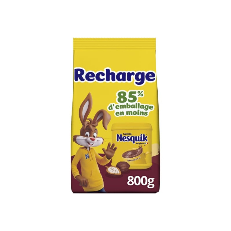 NESQUIK - Recharge Chocolat en poudre - paquet de 800 g Sonico.fr