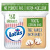 LOTUS - Coton-tiges Coton bio - sachet de 160 bâtonnets Sonico.fr