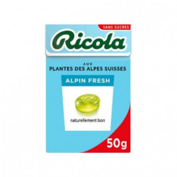 RICOLA - Alpin Fresh Bonbons sans sucres - boite de 50 g Sonico.fr