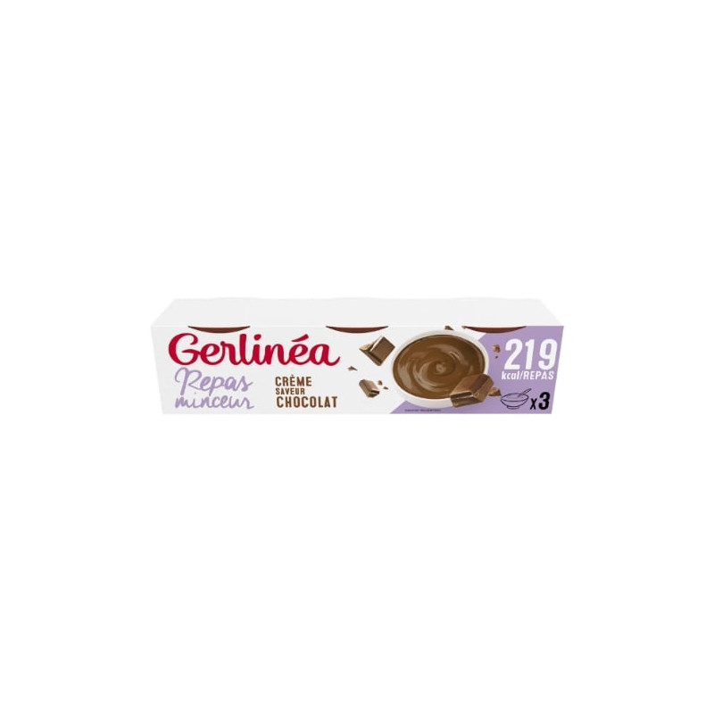 GERLINEA - Repas Minceur Crème chocolat - paquet de 3 coupelles de 210 g Sonico.fr