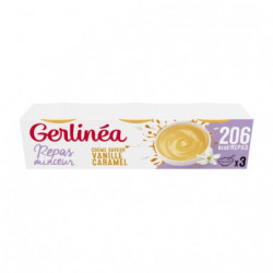 GERLINEA - Repas Minceur Crème vanille caramel - paquet de 3 coupelles de 210 g Sonico.fr