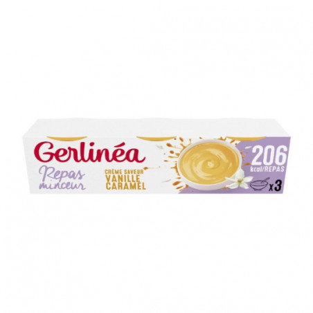 GERLINEA - Repas Minceur Crème vanille caramel - paquet de 3 coupelles de 210 g Sonico.fr