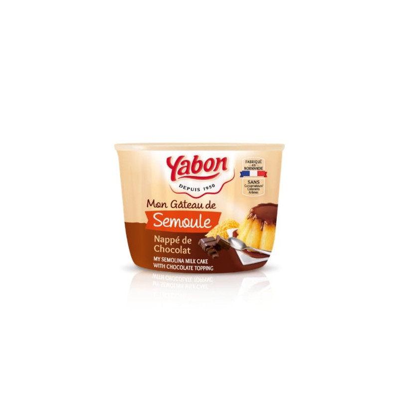 YABON - Gateau Semoule Nappe Chocolat - pot de 420 g Sonico.fr