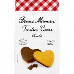 BONNE MAMAN - Gâteaux Tendres Coeurs Nappés Chocolat - sachet de 12 gâteaux de 300 g Sonico.fr